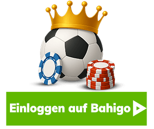 bahigo-login Fussball mit goldener Krone und Casino Chips vor Bahigo Login Button