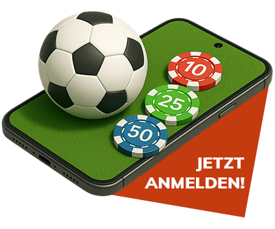 bahigo-registrierung-22 Smartphone mit Fußball und bunten Spielchips